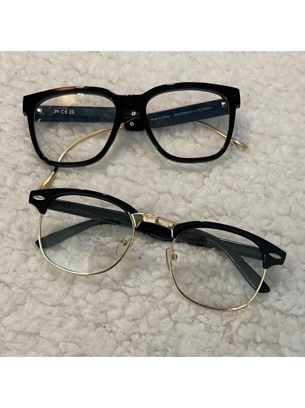 Stylish Black and Gold Glasses Set for reading or frames